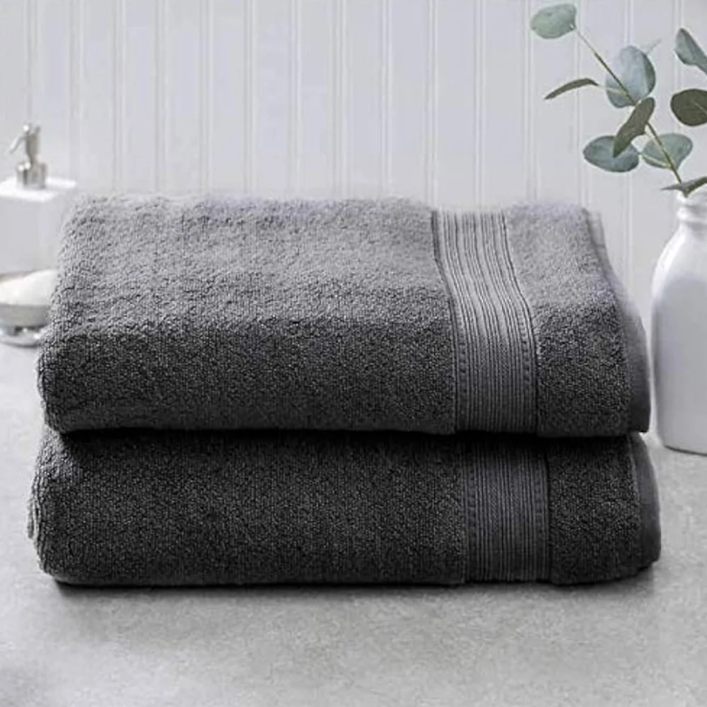 Charisma 2 Gray Large Bath Towels Pre-owned length is approximately 53